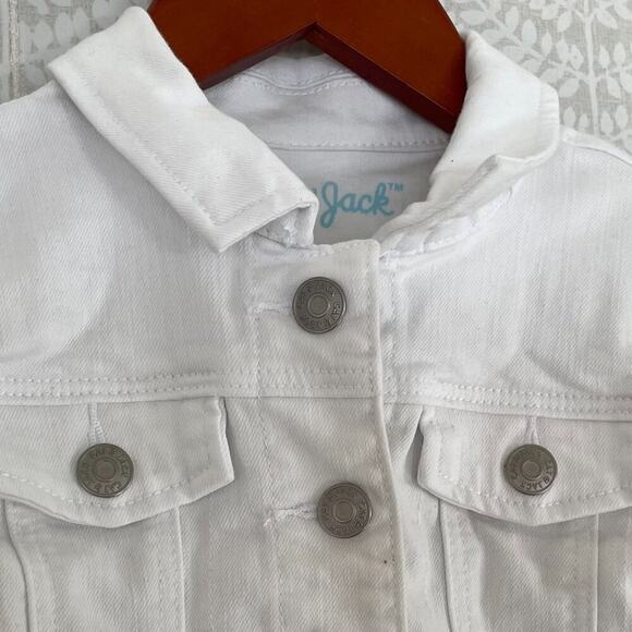 Cat & Jack Girl's Cotton Blend White Denim/Jean Jacket Snap Button Closure, 6 - Picture 2 of 12